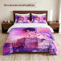 Rumi & Jinu Personalized Custom Name 3‑Piece Bedding Set Soft Duvet Cover Set For Bedroom Home Decor 135cmx200cm