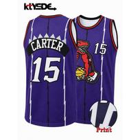 Hot Sale Retro Carter 15 Raptors Black Lightning Print Jersey Streetwear Fan Basketball Tank Top Men and Kids 6XL black
