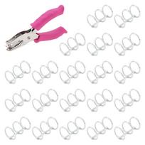 20pcs 20mm Inner Diameter 3 Circle Metal Binder Circles for DIY Notebook Photo Album with Single Hole Punch sidabras