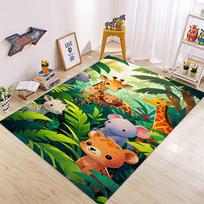 Animacinis Gyvūnas Kilimas Kilimėlis Kilimas Žirafos Dramblio Raštas Vaikų Kambarys Kambarys Ropojimo Kilimėlis Miegamasis Namų Dekoracija Grindų Kilimėlis 80x120cm