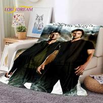 Supernatural Dean Sam Minkštas flanelinis pledas lovai, sofai, iškylai, lauko poilsiui, miegui, dovana 40x50in brown