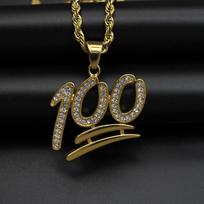 Pendant Hip Hop Rap Perfect Score 100 Fashion Light Luxury Cool Versatile Necklace auksas