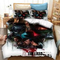 3D Spausdintas žaidimas The Last Of Us Part Patalynės komplektas Dvigulis Twin King Antklodės užvalkalas Antklodė Pagalvės užvalkalas Berniukams Mergaitėms Suaugusiems Miegamasis EU Single(135*200cm)3pcs gray