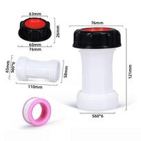 Plastikinis prailginimo vamzdis IBC adapteris montavimui IBC lietaus vandens talpyklos išleidimo anga S60X6 į tonažinį statinę vamzdžio jungtis tube and valve 3pcs black