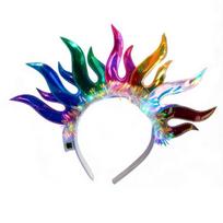 1/2Pcs LED Light-up Headband Adjustable Lightweight Holographic Film Glowing Hairband Men Women Holiday Dance Party Hair Accessories C blue