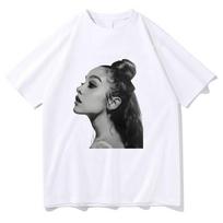 Ariana Grande Marškinėliai Grafinis Spausdinimas Gotikiniai Aukštos Kokybės Marškinėliai Trumpomis Rankovėmis Hip Hop Marškinėliai Moteriški Drabužiai Medvilniniai Laisvalaikio Marškinėliai S gray