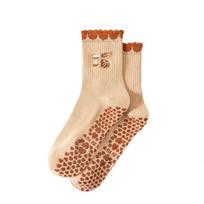 New Non-Slip Grip Pilates Socks Breathable Cotton Yoga Socks Casual Sweat-absorbent Floor Socks for Women One Size ruda