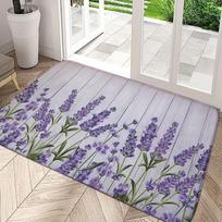 Lush Grass Bloom Print Entry Mat Washable Soft Door Mat for Indoor Kitchen Living Room Bedroom Spring Decor Home Floor Rug Mat 40x60cm white