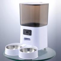 5L Pet Feeder with Camera Automatic Cat Feeder Smart Dog Food Dispenser WiFi Timing Quantitative Stainless Steel Feeding Bowl (as the picture,5L) gray
