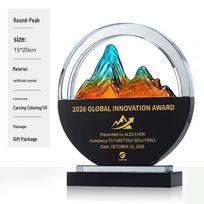 Colorful Crystal Trophy for Rock Climbing & Retirement Commendation Custom Engraving - Rock Climbing Trophy