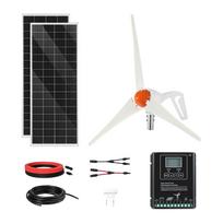 VEVOR 12V 400W Saulės ir Vėjo Jėgos Rinkinys, 2 VNT 100W Monokristaliniai Saulės Skydeliai + 200W Vėjo Turbina + MPPT Vėjo/Saulės Hibridinis Sistemos Valdiklis Namams