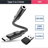 ALC5686 CX31993 HiFi DAC USB Type C To 3.5mm AUX Digital Audio Cable DAC For Android Type C to 3.5 Headphones Adapter Decode AmpGood product CX31993 Black