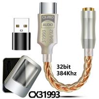 ALC5686 CX31993 HiFi DAC USB Type C To 3.5mm AUX Digital Audio Cable DAC For Android Type C to 3.5 Headphones Adapter Decode AmpGood product CX31993 Pink