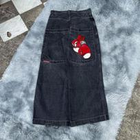 Mens Oversized Baggy Y2K Streetwear Denim Pants Hip Hop Gothic Wide Leg Jeans Fall Casual XL gray