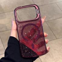 Metalinis objektyvo stovas Blizgantis Magsafe magnetiniam dėklui iPhone 18 17 Air 16 15 14 13 Pro Max Plus Bling Skaidrus Kietas PC Galinis Dangtelis iPhone 18 Pro