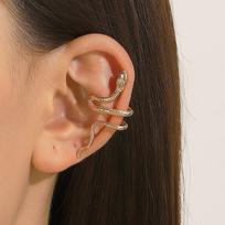 Punk Retro Zodiac Snake Ear Cuff - No Piercing Required brown
