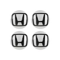 4pcs Car Wheel Center Cap Hub Cover Badge Emblem Sticker Car Accessorie For Honda Civci FIT CRV Accord Jazz HRV Stepwgn CRZ 5th white