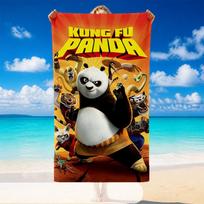 Quick Dry Beach Towel Kung Fu Panda Pattern, Lightweight Absorbent Towel for Pool Beach Vacation Use 70cmx140cm(27x55inch)