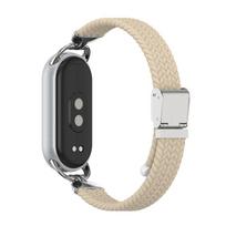 Nailoninis dirželis Xiaomi Mi Band 10/9/8 Aukštos kokybės kvėpuojantis sportinis apyrankės priedas Mi Band 10 NFC Pakeiskite laikrodžio apyrankę For Mi band 8 beige