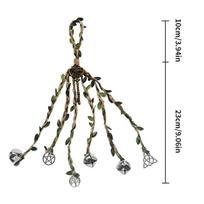 Handmade Witch Bell Weaving Wind Chime Door Hanging Witch Rattan Wreath Hemp Rope Vintage Porch Door Bells Home Garden Decors gray