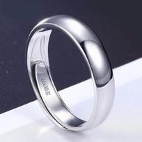 999 prabos sidabriniai poros žiedai - Poliruoto atviro dizaino vyrams ir moterims Women's One Size gray