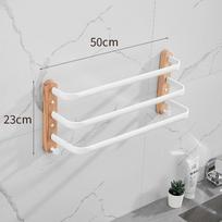 40cm-60cm Medinis Vonios Rankšluosčių Stovas Juodas/Baltas Aliuminio Rankšluosčių Laikiklis Sieninis Kelių Stulpų Trigubas Rankšluosčių Skersinis Su Kabliuku