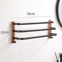 40cm-60cm Medinis Vonios Rankšluosčių Stovas Juodas/Baltas Aliuminio Rankšluosčių Laikiklis Sieninis Kelių Stulpų Trigubas Rankšluosčių Skersinis Su Kabliuku