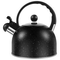 Whistling Kettle With Ergonomic Hand Grip 2L Stove Best Kettle Durable Stainless Steel Stove Best Tea Kettle Designed For Gas Stove Induction Cooke black