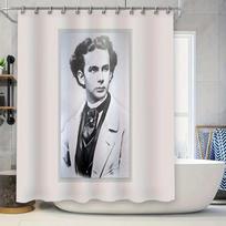 Vintage Hollywood Actor Shower Curtain Classic Film Star Backdrop Retro Movie Theater Decor Black And White Portrait Aesthetic R W60H190(CM)-1 Pcs white