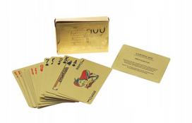 Premium pokerio kortų kaladė 24k (auksinė folija) 52 kortos Gold Kasyno