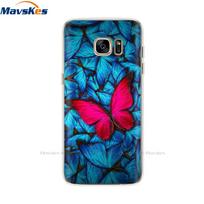 Animacinis silikoninis dėklas Samsung Galaxy S7 dėklams Dangtelis Gėlė Minkštas TPU telefono dėklas Samsung S7 edge G930F G930FD G930W8 Funda For Samsung S7