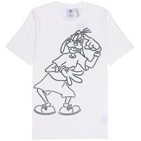 Adidas X Disney Men's Retro Goofy Print Striped T-Shirt White HC0646 S gray