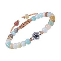 Modern Crystals Bracelet Projecting I Loves You in 100 Languages Special Romance Gifts for Lovers Stylish Outfits white
