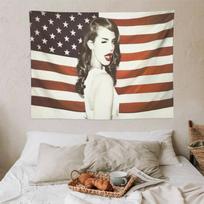 Lana Del Rey Music Album Inspired Tapestry Wall Hanging Poster Flag for Bedroom  Living Room Decor Great Gift for Friends 150X200CM white