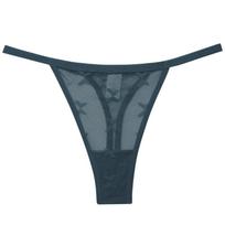 Lace G-String Thongs for Women Low Rise Underwear Breathable T-back Thongs Panties Floral Lace Bikini Panties Lingerie L gray