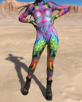 Halloween Holiday Party Colorful 3D Printing CyberPunk Rainbow Jumpsuit Cosplay Costume Elastic Bodysuits Rompers Women Zentai Adult XL black