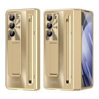For Samsung Galaxy Z Fold 8Ultra 8 7 6 5 4 360° Full Protect Hinge Case Tempered Glass Film with Touch Pen Folding Holder Cover For Galaxy Z Fold 8 beige