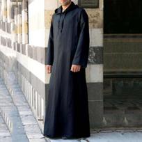 Vyriškas S dydžio ilgas su gobtuvu marškinio chalatas, paprasto stiliaus 5XL gray