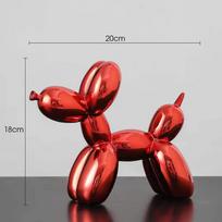 Colorful Electroplated Balloon Dog Ornament for Home and Office Decor 20*8*18 raudona
