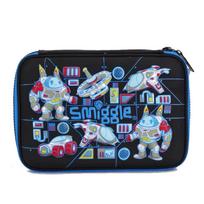 Didelės talpos animacinis pieštukų dėklas Smiggle Australija Pieštukų dėklas vaikams studentams Užtrauktuku užsegamas pieštukų krepšys Kosmoso organizatorius Black robot stationery box (22.5*15.5cm)