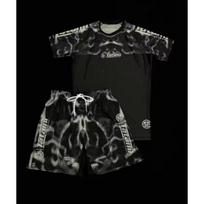 Mens Breathable MMA Training Set Short Sleeve T-Shirt Shorts Lightweight Sportswear Boxing Martial Arts 4XL black
