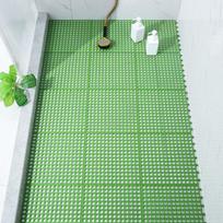 12Pcs Bathroom Anti-Slip Mats Interlocking Bathroom Floor Tiles Non Slip Hollow Drainage Mat Soft PVC Splice Shower Room Mat DIY Floor Pad 12pcs(30x30cm/pc)bath mat pilka