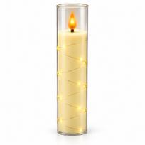 LED žvakė su dekoratyvine švieselių vielute 10759, 20 cm