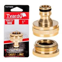 Tvardy 1" čiaupo jungtis su 3/4" reduktoriumi T07325, 1" moteriška sriegis, 3/4" reduktorius, žalvarinė konstrukcija, O-žiedas