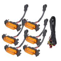 Automobilio LED dienos žibintas Lengvas montavimas Patvarus dienos žibinto grotelės Geltona šviesa 6pcs-Yellow Shell-Yellow gray