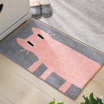 Handmade Jacquard Floor Mat Cartoon Entry Bath Area Door Bedroom Kitchen Slip-resistant Mat Moisture-wicking Carpet Foot 50x80cm gray