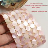 Natural Pink Shell Round Slice Earrings & Hairpins DIY Jewelry Accessories white