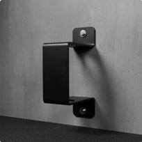 Wall Mounted Barbell Holder SpaceSaving Bar Hanger HeavyDuty Single Double gray