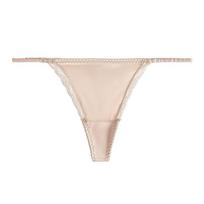 Satin Sexy Thong Stretch Satin Lace Trim Panties T-Pants Ladies Thon Low Waist XL white