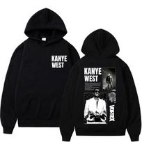 Rapper Kanye West Tour Print Hoodie Men Women Fashion Sweatshirt Long Sleeves Gothic Punk Harajuku Pullover Streetwear XXXL juoda